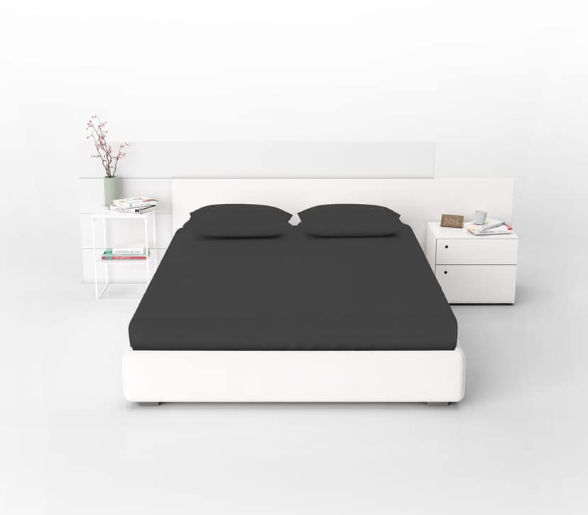 ChannStudio Bedsheet Collection 400 TC Cotton King Size 78"x72" with 2 Pillow Covers (Black) view 2