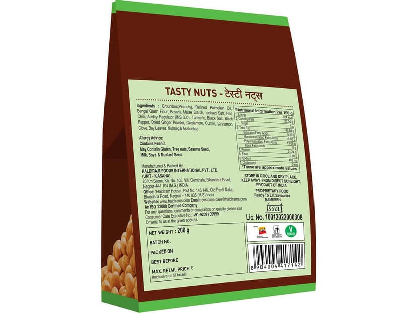 Haldiram's Tasty Nuts Standy Namkeen - 200 gm view 2