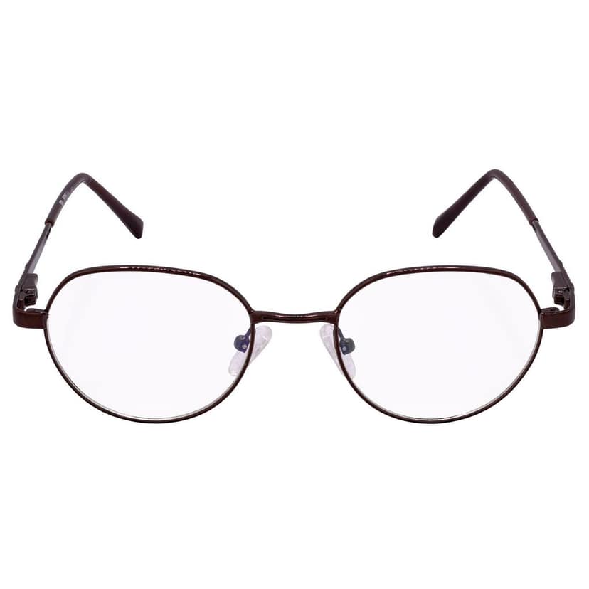 Hrinkar Trending Eyeglasses: Brown Oval Optical Spectacle Frame For Men & Women |HFRM-BWN-19015 view 2