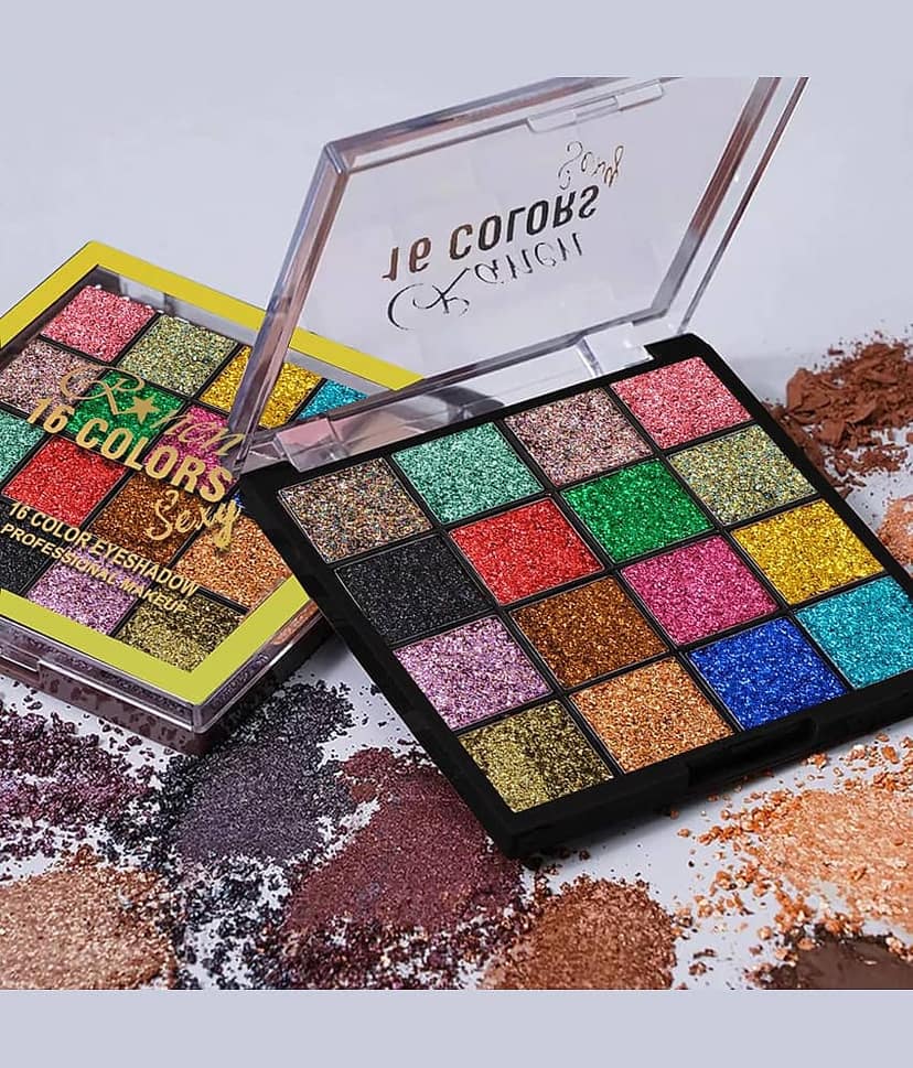 Adbeni Naughty Glow 16 Color Shimmery Eyeshadow Palette 25gm, (Shade-01)