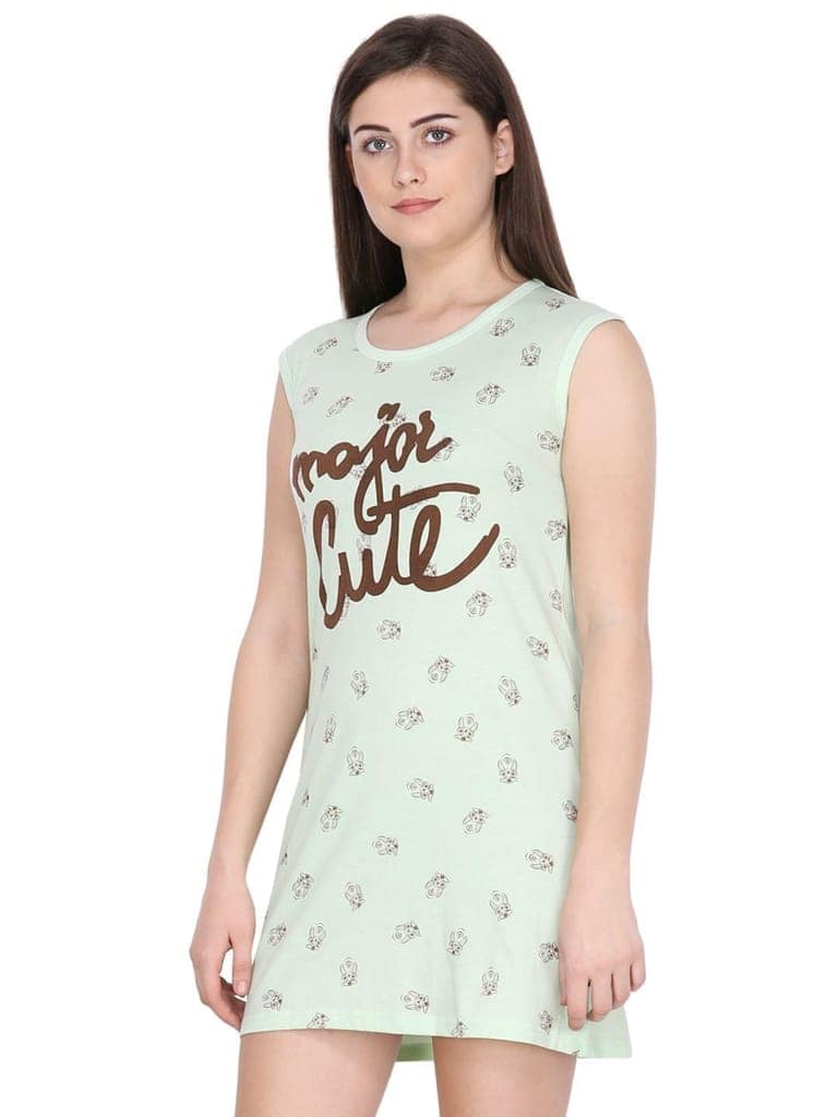 Klamotten Women's Printed Cotton Sleepshirt S09Gs view 4