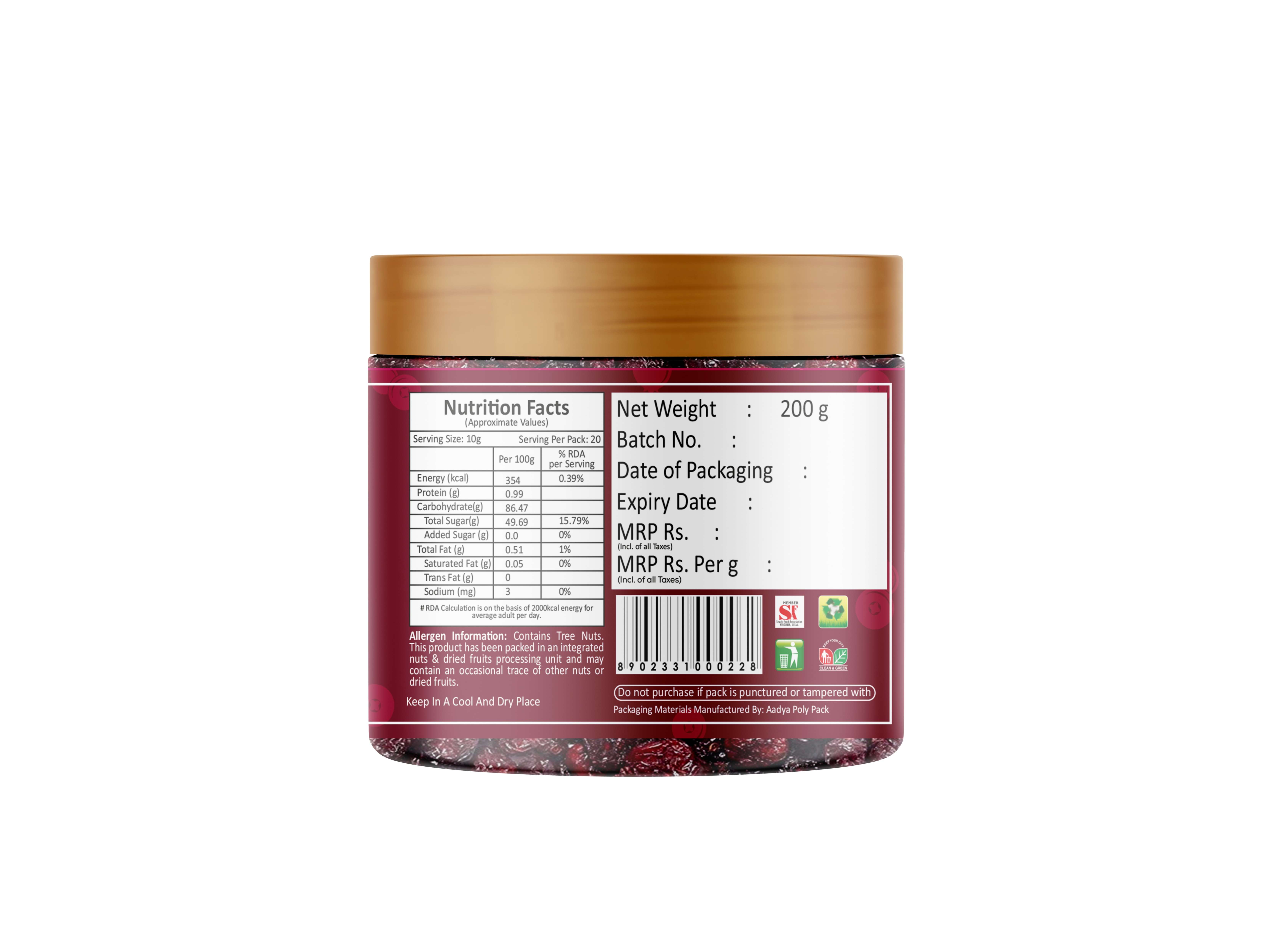 Yum Yum Dried Cranberries 200g (Buy 1 Get 1 Free) view 2
