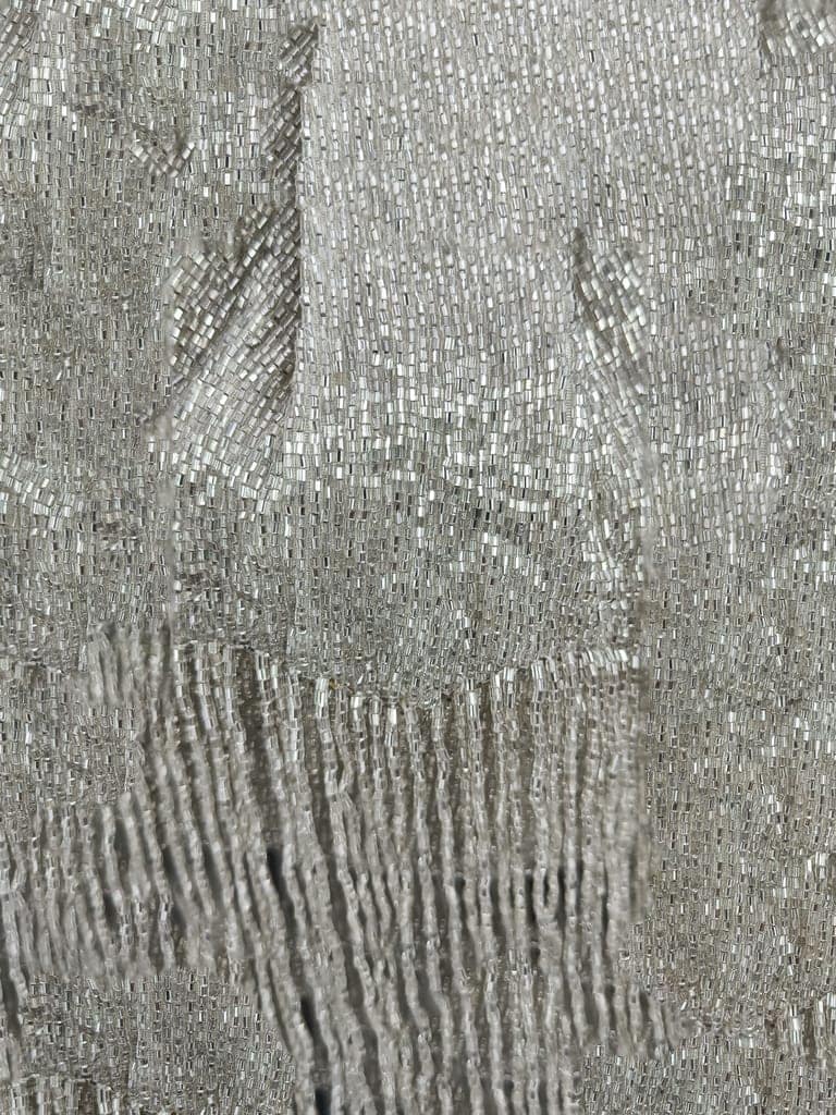 FHS Stylish Sequins Work Silver Clutch Bag view 7
