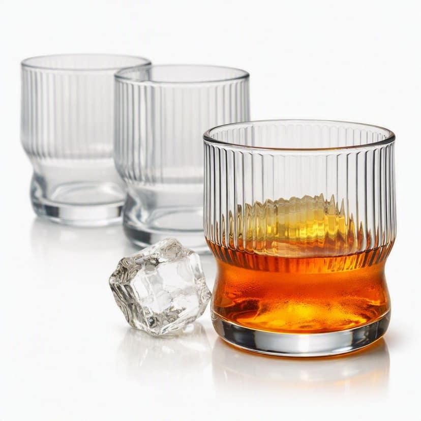Treo by Milton Fin 280 Whisky Glass Tumbler, Set of 6, 280 ml Each, Transparent view 2