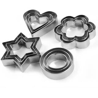 Right Traders Stainless Steel Cookie Cutter for Bakeware Decorating Biscuits Cookie Cutter (Pack of 12)