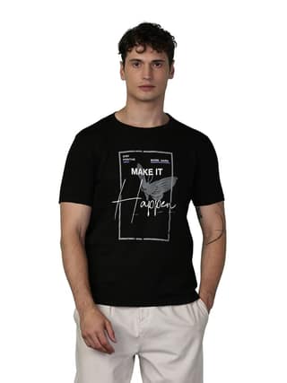 Cotton Black Graphic T-Shirt