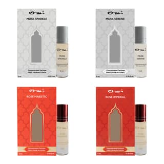 MUSK SERENE & SPARKLE, ROSE MAJESTIC & IMPERIAL CONCENTRATED PERFUMES, 4 X 6ML