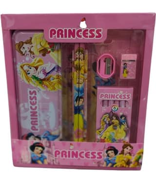 2307Y-YESKART 12 pcs All in One PRINCESS Theme Stationery Set Combo Boys Girls Pencil Box Set School Supplies Stationery Gift Set Kit