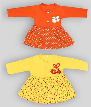 Babeezworld Pack of 2 Baby Girls 100% Cotton Tops ( Multi )