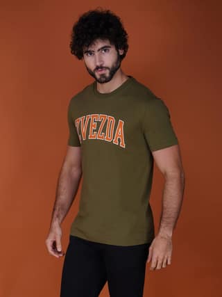 Premium Branded Men’s Cotton Tee-Olive