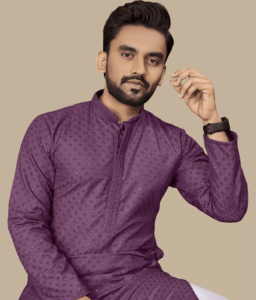 YUG ART Sea Green Cotton Men's Regular Kurta ( Pack of 1 ) view 2