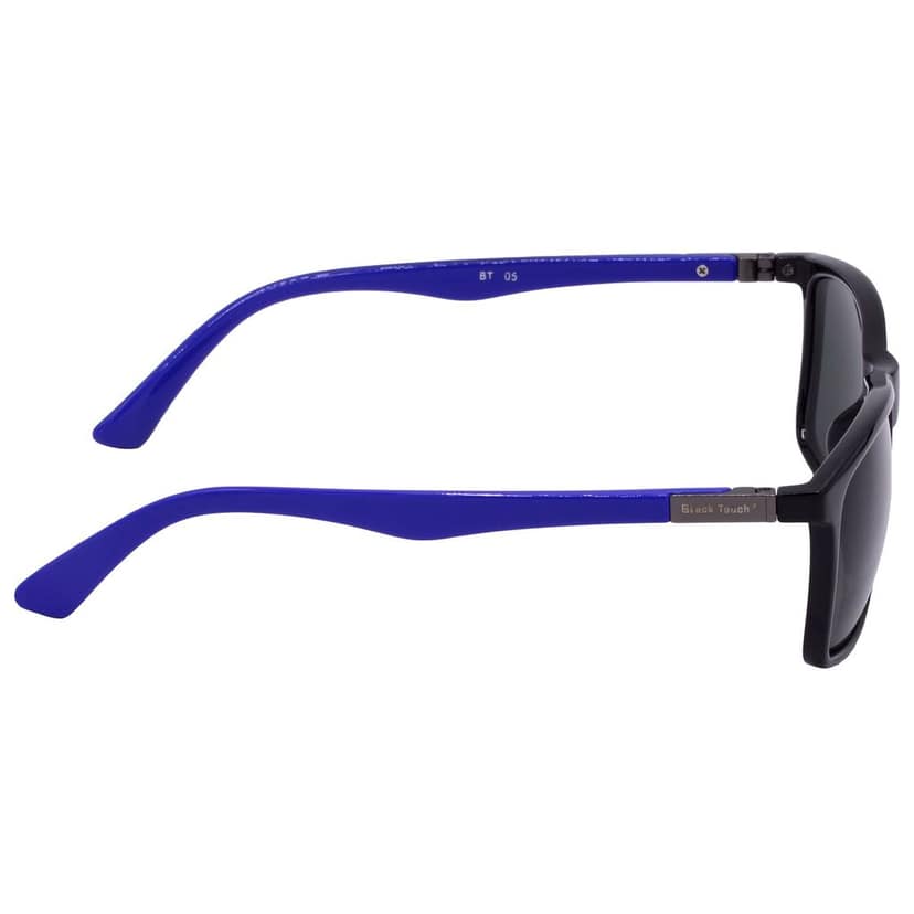 Hrinkar Grey Rectangular Sunglasses Styles Black, Blue Frame Glasses for Men & Women - HRS-BT-05-BK-BU-BK view 3