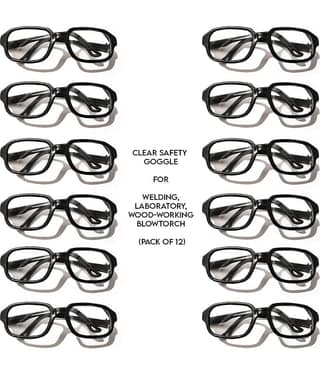 LXMI Black Frame Clear Glass Welding, Laboratory, Wood-working, Blowtorch Safety Safety Goggles