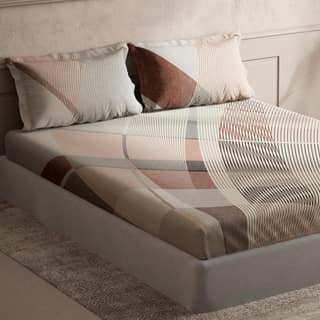 DDECOR - Cherish Collection 100% Cotton Abstract Pattern 150TC Super King |274 CM X 274 CM| with 2 Pillow Covers - Brown