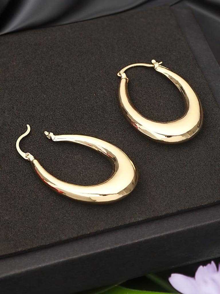 Anti-Tarnish Gold Plated U -Shaped Chunky Hoop Earrings view 8