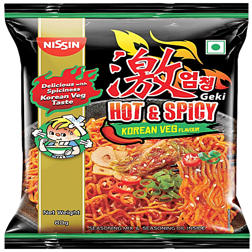 Nissin Nissin Geki - Hot & Spicy Korean Veg Flavour, 80 g