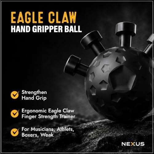 Hand Grip Strengthener | Ultimate Finger Exerciser | Strength Trainer Exercise Ball | Eagle Claw Hand Gripper ball Hand Balls | Workout Equipment for Men & Women (Finger Exerciser) Multi color (Pink & Black) view 3