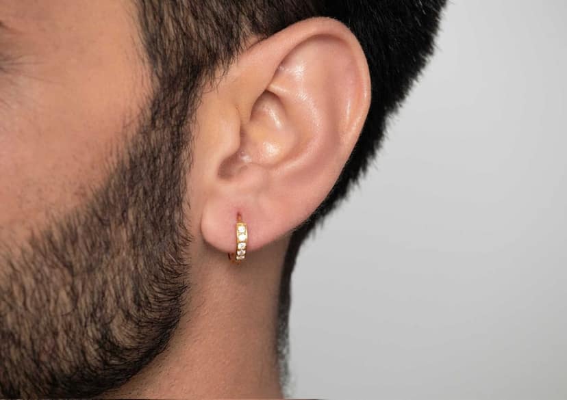 Legion Solitaires Men's Hoop Earring (1 Pc Only) view 4