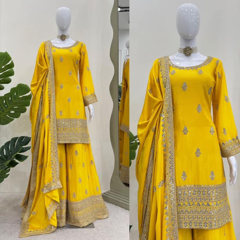 Pink Purple Yellow Salwar Kameez Readymade Pakistani Stitched New Indian Ready To Wear Wedding Suit view 4