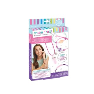 Make It Real Positive Gems Jewelry|Create Charm Bracelets, Pendants, Bacelet|49 Assorted Beads, Includes Play Tray|DIY Playful Charm & Jewelry Kit|Tweens & Girls Arts & Crafts Ages 8+|Made in India