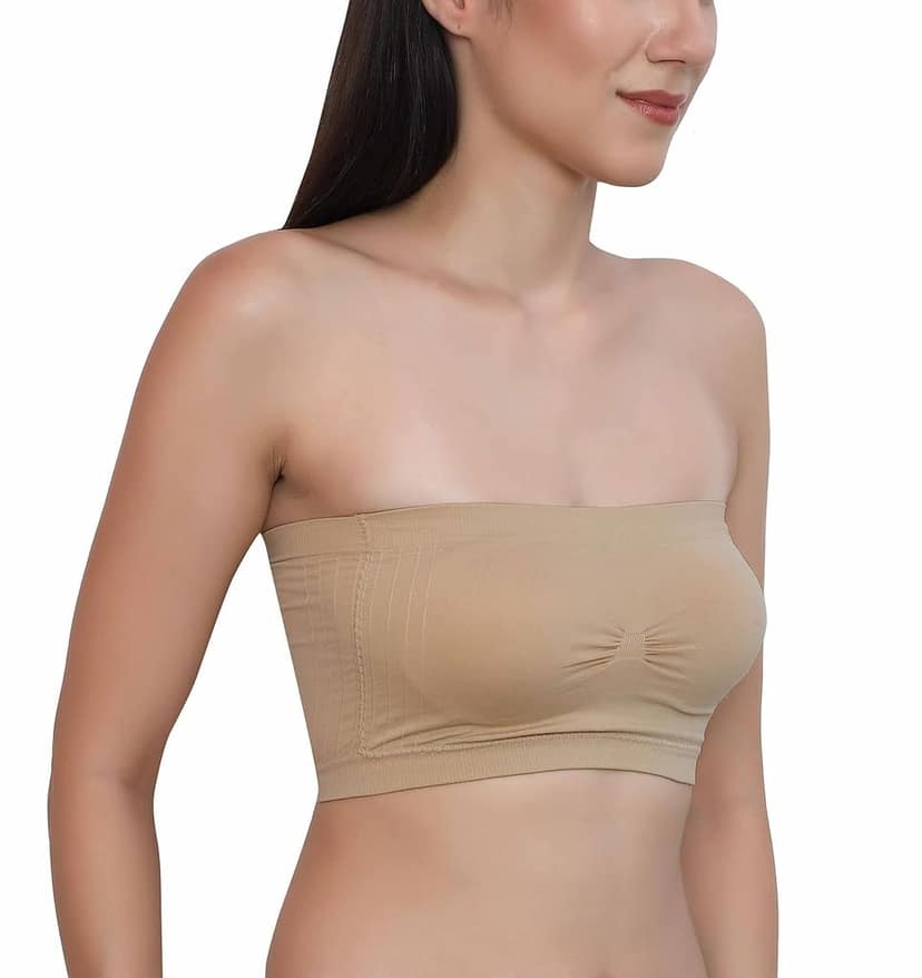 Chintels Women's Girl's Spandex Removable Padded & Non Wired Seamless Tube Bra Pack of 1 view 10