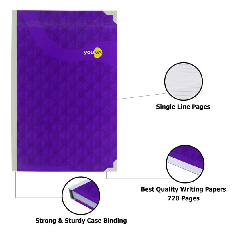 Navneet Youva | Case Bound | My Notes | 21x33 cm | Single Line | 720 Pages | Pack of 1 view 4