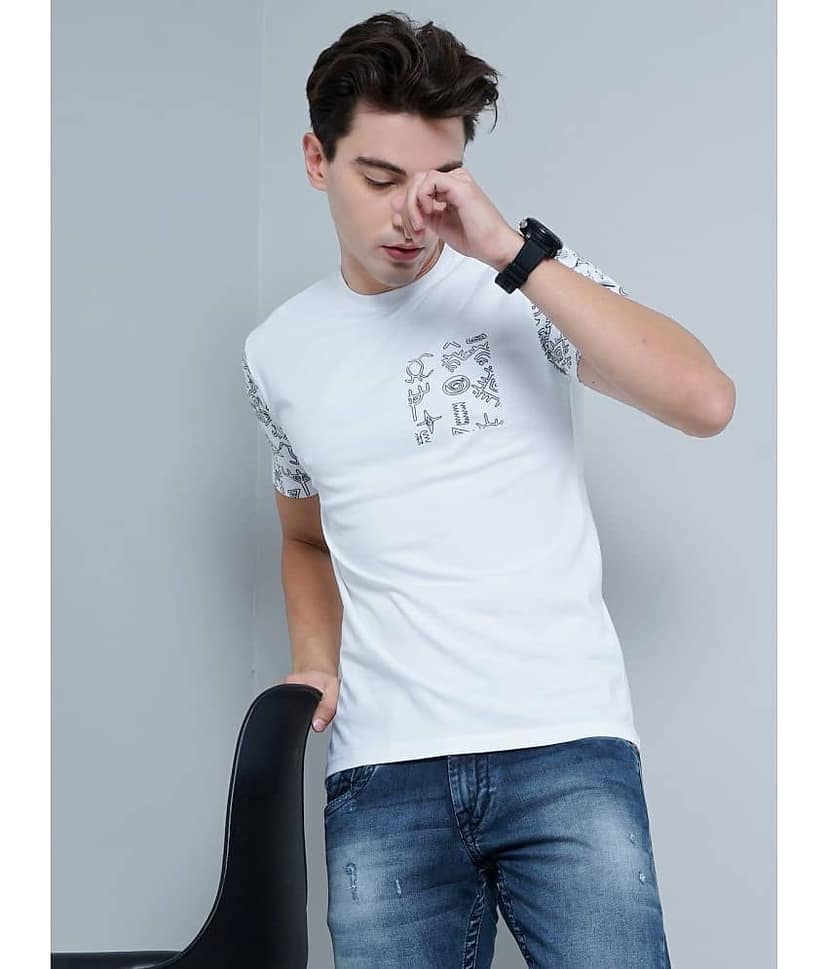 Paul Street Pack of 1 Cotton Slim Fit Men's T-Shirt ( White ) view 6