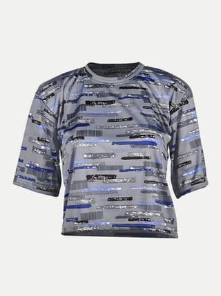 Women Grey Digital Print Croptops