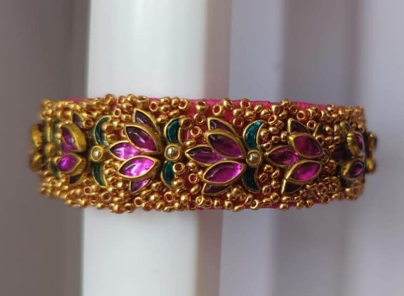 Traditional Indian Gold Plated Marathi Nath/Nose Ring view 2