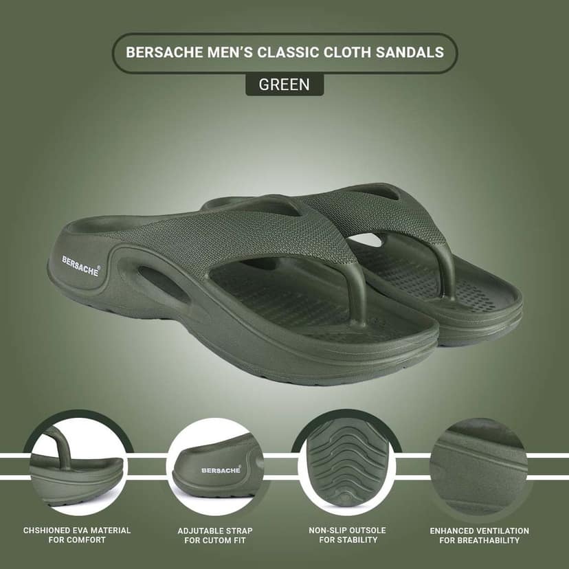 Bersache Extra Soft Classic Casual with Back Strap Regular wear with Ultra Soft & Flexibility Technology Slipper for Men's view 5