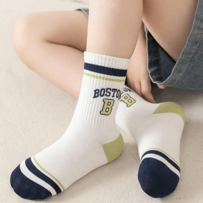 SOCKSCARVING Cotton Boston Edition Socks for Kids (Pack of 5) view 2