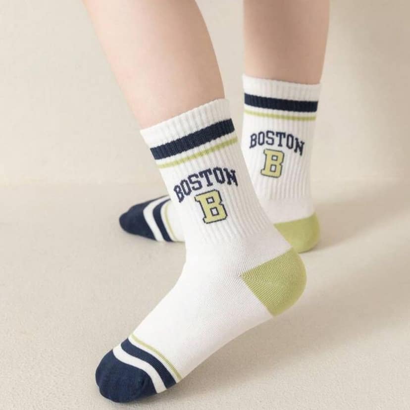SOCKSCARVING Cotton Boston Edition Socks for Kids (Pack of 5) view 5