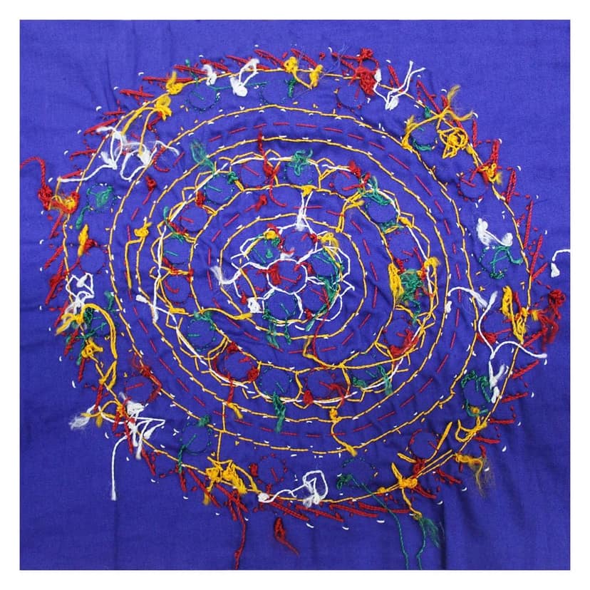 Garvi Gurjari (A Gujarat Govt Enterprise) Cotton Multicolor Hand Embroidered Patch with Mirror Work(GGCMEP63) view 2