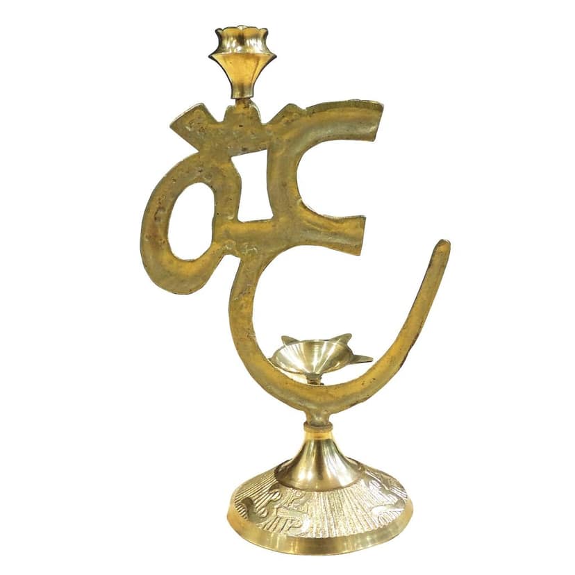 Brass Om Stand | Spiritual Home Decor & Puja Accessory, Height : 6.5 Inch (ZMAS649 C) view 3