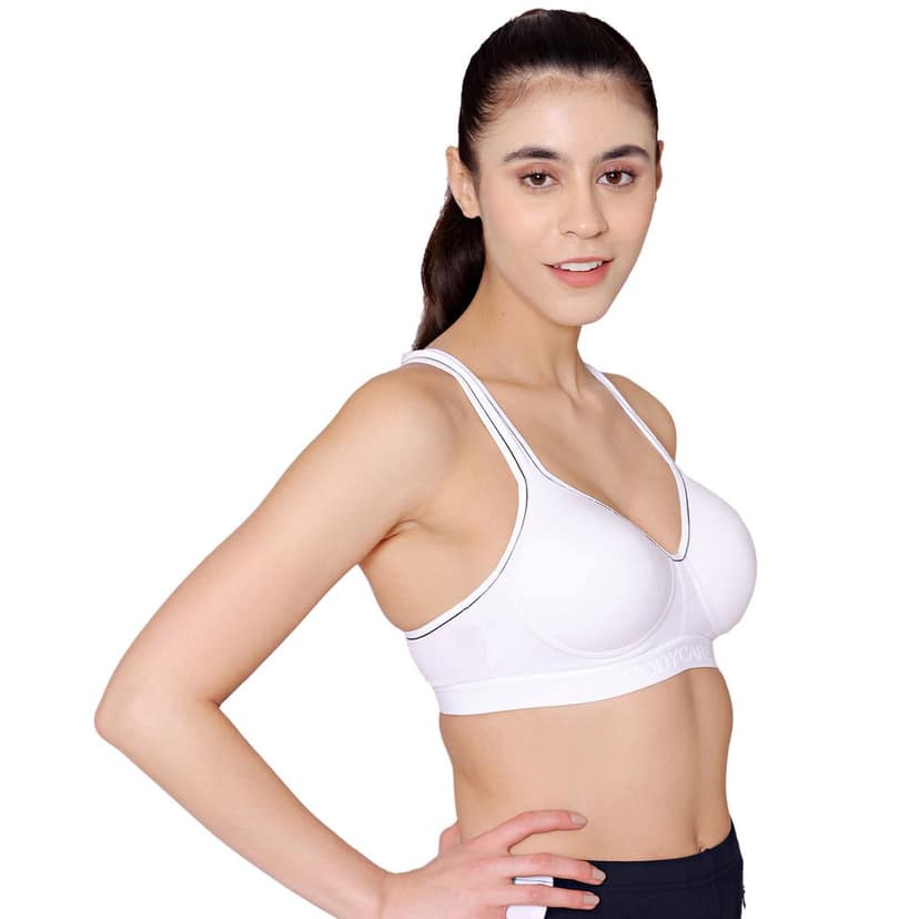 Bodycare cotton spandex wirefree adjustable straps seamless padded sports bra-1615B view 3