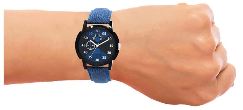Multicolor Denim Look Analog Watch for Men LR02 view 5