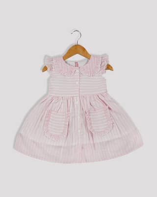 BAMBEE Stripped Peter Pan Collar Frock