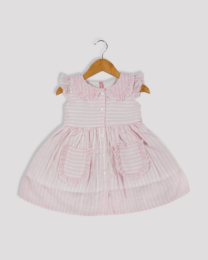 BAMBEE Stripped Peter Pan Collar Frock