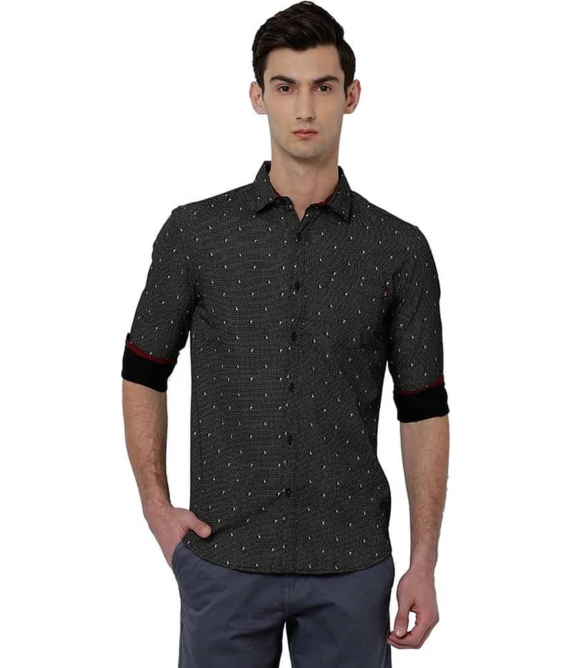 Black Coffee 100 Percent Cotton Slim Fit Printed Men's Casual Shirt - Multi ( )