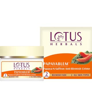 Lotus Herbals Papayablem Papaya,N,Saffron Anti,Blemish Cream , For All Skin Types , 50G