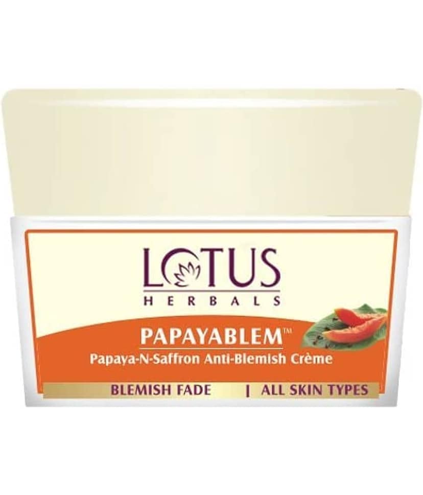 Lotus Herbals Papayablem Papaya,N,Saffron Anti,Blemish Cream , For All Skin Types , 50G view 2