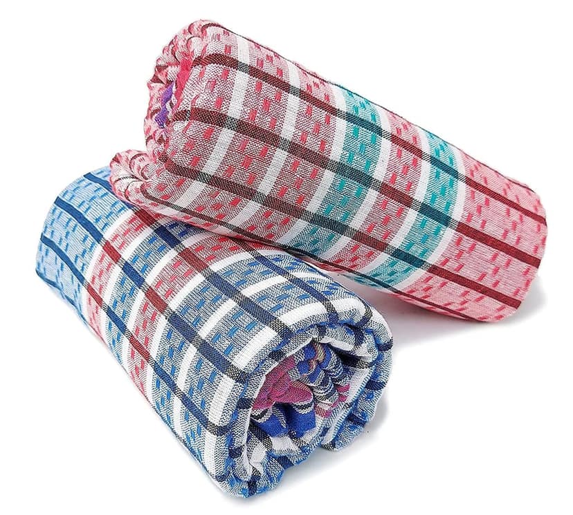 Lafabriqueind Breathable Pure Cotton Gamcha for Men | Heavy Design 60 GSM Bath Towel Gamcha for Men & Women Pack of 1 (Size-30x66 inches, Multicolors) view 2