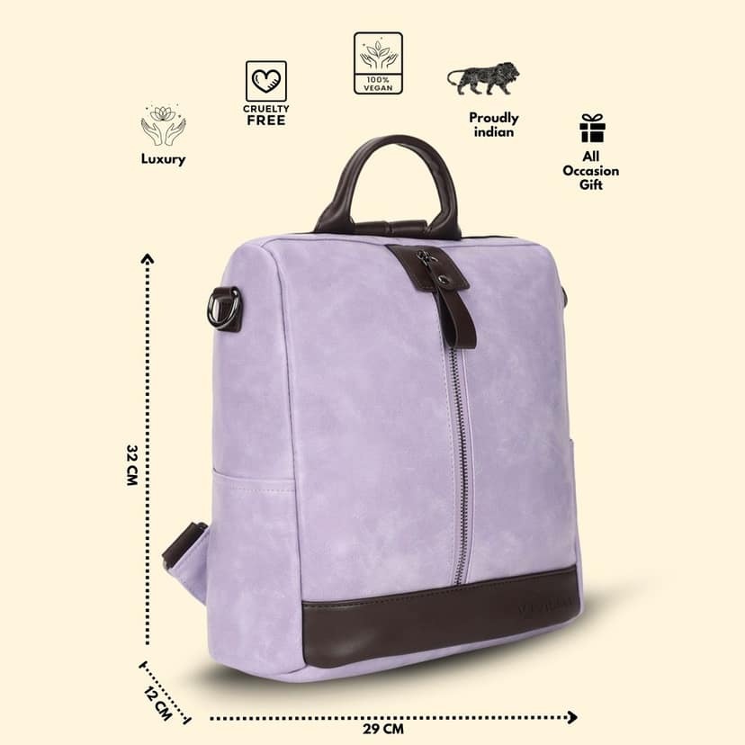 VISMIINTREND Women Backpack for Office Use Upto 13 Inch Laptop | Stylish Backpack Bag | Travel | School | College | Office Use | Anti Theft Convertible Backpack view 5
