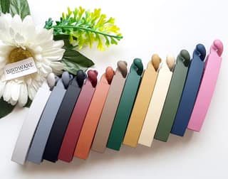 BIRDWARE Big-Size Multi Color Imported Rubber Acrylic Material Stone Banana Hair Clips For Women (Multi Colour) | Hair Clutchers (Pack Of 12 Pc Straight) BIRDWARE Big-Size Multi Color Imported Rubber Acrylic Material Stone Banana Hair Clips For Women (Mu