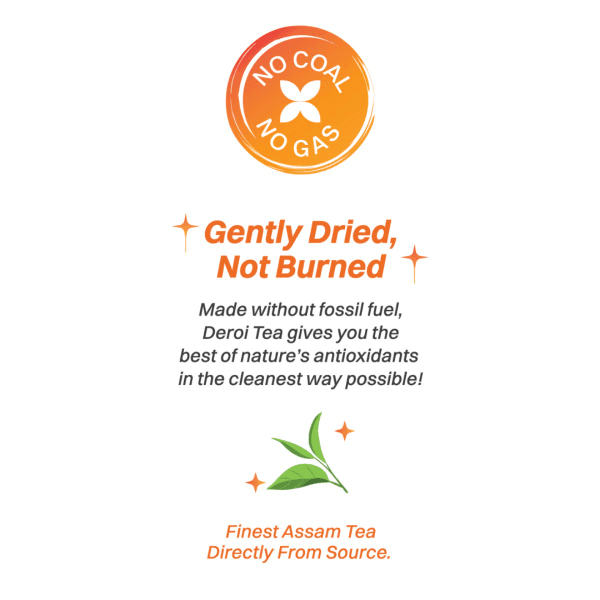 DEROI TEA Assam Heritage Black Tea | CARBON-FREE DRIED TEA | 100% Natural Whole Leaf | Assam Tea | 1Bud & 2 Leaves| Strong Flavour and Aroma - 40 gm - 24 Cups - 40 gm view 5
