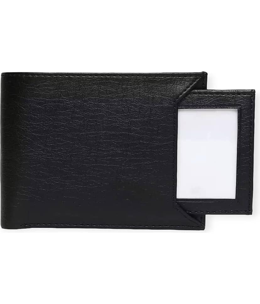 HRFSTAR PU Solid Men's Money Clipper With 6 Slots For Card ( Black , Pack of 1 )