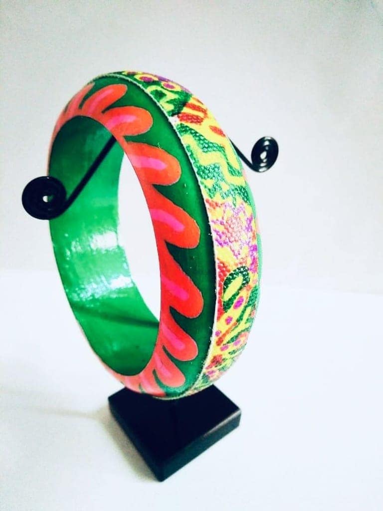 A Quirky Affair - Green Phulkari Bangle