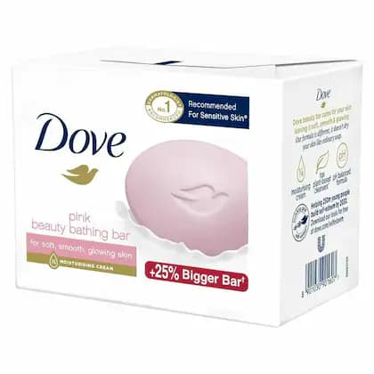Dove Pink Rosa Beauty Bathing Bar 125G (Combo Pack Of 3) With Moisturising Cream For Soft Glowing Skin & Body - Nourishes Dry Skin More Than Bar Soap