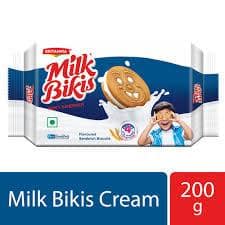 Britannia Milk Bikis Milk Cream Biscuits, 200 G