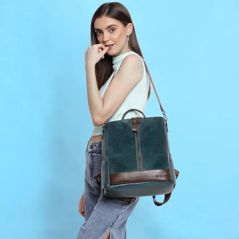 VISMIINTREND Women Backpack for Office Use Upto 13 Inch Laptop | Stylish Backpack Bag | Travel | School | College | Office Use | Anti Theft Convertible Backpack view 2